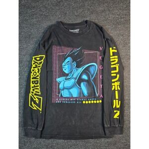 Dragon Ball Z Vegeta Long Sleeve T Shirt Men's Medium Laser Grid Graphic